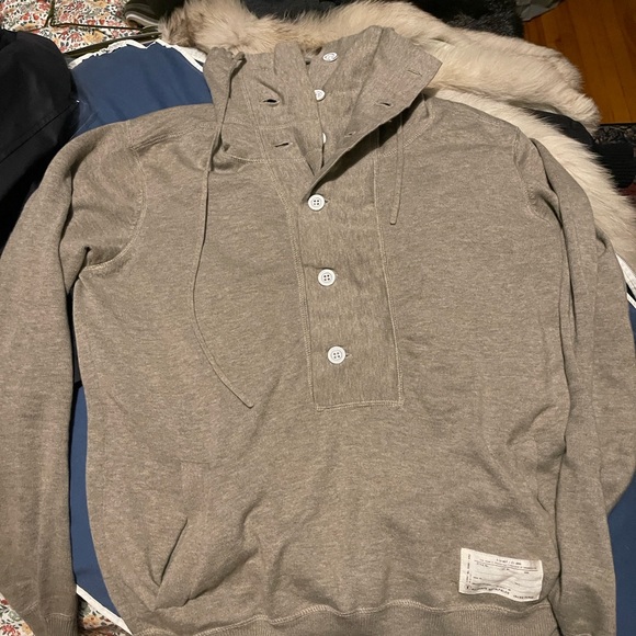 All Saints Taupe Hoodie Sweater - Picture 2 of 6